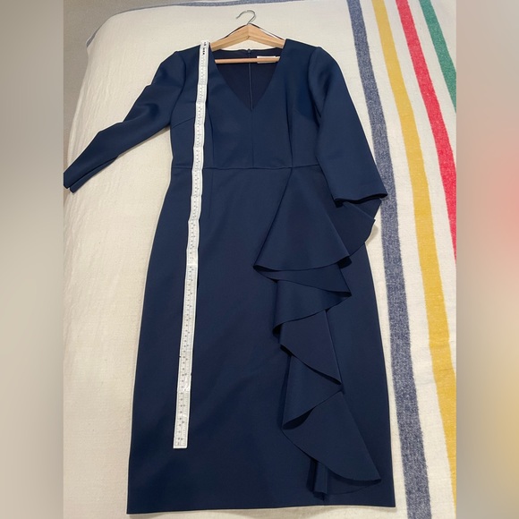 Navy Ruffle Eliza J Dress - Picture 8 of 11